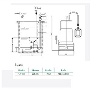 Wilo Initial Waste 14.9 Az Kirli Sular İçin Monofaze Dalgıç Pompa