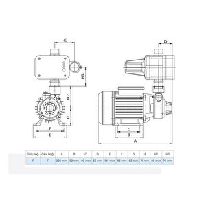 Wilo Initial Control Pv 50 Monofaze Akış Kontrollü Periferal Hidrofor (6 Kat-6 Daire)