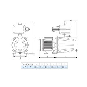 Wilo Initial Control Spg 9-45 Akış Kontrollü Jet Hidrofor (4 Kat-17 Daire)