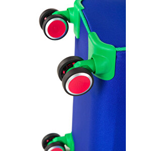 United Colors Of Benetton Ultra Light Hafif Lüx Kumaş 2'li Valiz Seti Büyük Boy Ve Makyaj Mavi Bnt2100