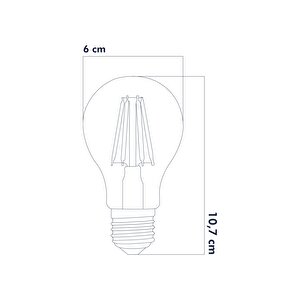 Erd-283 E27 220v 6w 4000k Fi̇lament Led Ampul
