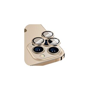 Iphone 15 / 15 Plus İle Uyumlu Darbeye Dayanıklı Safir Kamera Lens Koruyucu Sarı