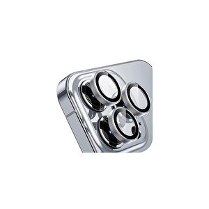 Iphone 14 / 14 Plus İle Uyumlu Darbeye Dayanıklı Safir Kamera Lens Koruyucu Silver