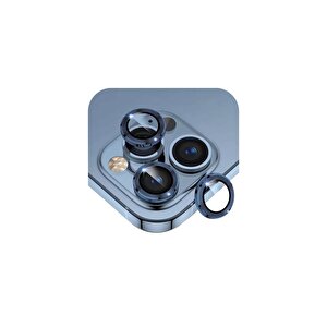 Iphone 13 Pro / 13 Pro Max İle Uyumlu Darbeye Dayanıklı Safir Kamera Lens Koruyucu Mavi