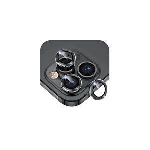 Iphone 15 / 15 Plus İle Uyumlu Darbeye Dayanıklı Safir Kamera Lens Koruyucu Siyah
