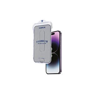 Iphone 14 İle Uyumlu Kolay Uygulama Aparatlı Premium Hayalet Ekran Koruyucu Cam