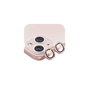 Iphone 15 / 15 Plus İle Uyumlu Darbeye Dayanıklı Safir Kamera Lens Koruyucu Pembe