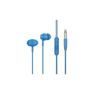 Stereo Mikrofonlu 3.5mm Kulak İçi Kablolu Kulaklık Mavi Sx-16