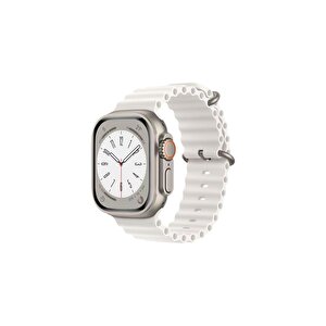 Amoled Ekran Turuncu Ve Beyaz Çift Kordonlu Akıllı Saat Watch Ultra