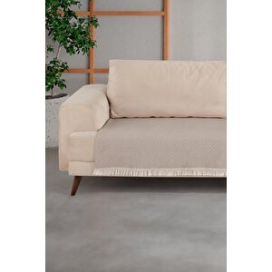 Halfy | Koltuk Örtüsü 100x210 Cm | Natural Pamuklu Koltuk Şalı | Çekyat Örtüsü Bej