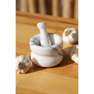 Mermer Havan Seti Orta Boy Doğaltaş Mermer Havan Seti 9 X 7 Cm Leylak