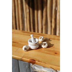 Mermer Havan Seti Orta Boy Doğaltaş Mermer Havan Seti 9 X 7 Cm Leylak