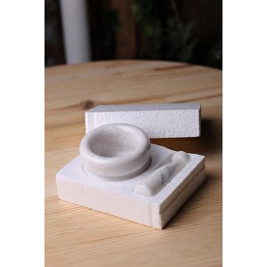 Mermer Havan Seti Orta Boy Doğaltaş Mermer Havan Seti 9 X 7 Cm Leylak