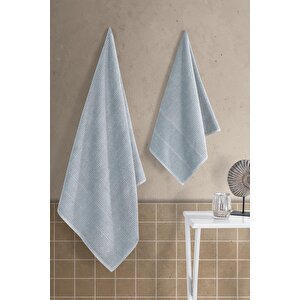 Royal | 50x90 - 70x140 Cm 2'li  Banyo Havlu Seti, %100 Pamuklu Havlu Takımı Gri
