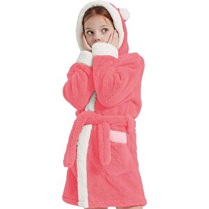 Bunny Kapşonlu Unisex Wellsoft Çocuk Peluş Sabahlık | Bornoz