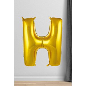 H Harfi Folyo Balon Gold 100 Cm 40 Inç 1 Metre Altın