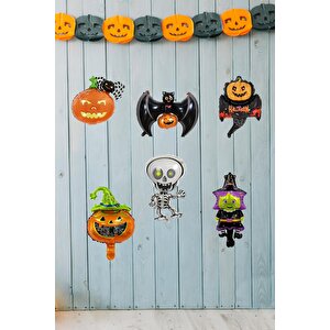 Cadılar Bayramı Balonları 6lı Mini Folyo Balon Seti Halloween Balonları