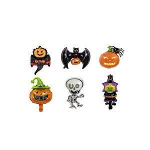 Cadılar Bayramı Balonları 6lı Mini Folyo Balon Seti Halloween Balonları