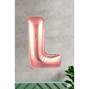 L Harfi Rose Gold Folyo Balon 100 Cm 40 Inç 1 Metre Baş Harf Balon