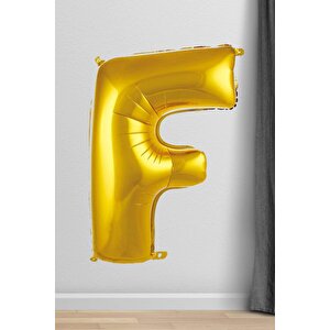 F Harfi Folyo Balon Gold 100 Cm 40 Inç 1 Metre Altın