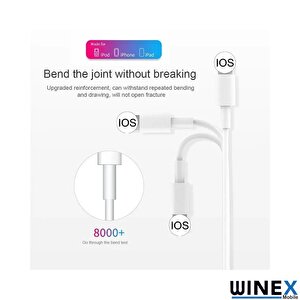 Winex 5 Adet 3a 45w İphone Usba To Lightning 1m Hızlı Data Ve Şarj Kablosu Beyaz