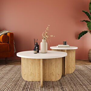 Beca O0040 Orta Sehpa 56 Cm Kumtaşı Üst-meşe Ayak