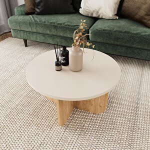 Beca O0040 Orta Sehpa 56 cm Kumtaşı Üst-Meşe Ayak