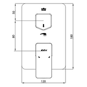 Eca Royal Ankastre Banyo Bataryası Sıva Üstü 2 Yollu Mat Siyah 102167221c1-kde