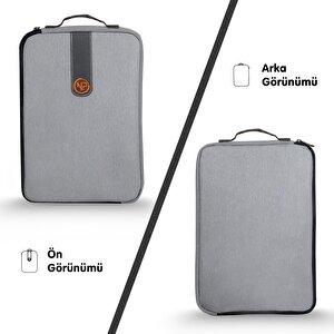 Npo Ace 13" Macbook, Apple Ipad Uyumlu,ultra Korumalı Notebook & Tablet Kılıfı/çantası-açık Gri