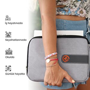 Npo Ace 13" Macbook, Apple Ipad Uyumlu,ultra Korumalı Notebook & Tablet Kılıfı/çantası-açık Gri
