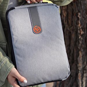 Npo Ace 13" Macbook, Apple Ipad Uyumlu,ultra Korumalı Notebook & Tablet Kılıfı/çantası-açık Gri