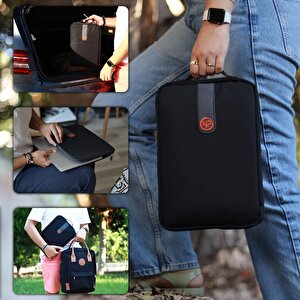 Npo Ace 13" Macbook, Apple Ipad Uyumlu,ultra Korumalı Notebook & Tablet Kılıfı/çantası-siyah