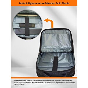 Npo Trv02 Travela Genişleyebilir 40lt Notebook Ve Seyahat Sırt Çantası 16" - Siyah