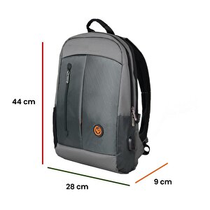 Npo Citylifeplus Smart 16" Çift Ana Bölmeli Notebook Sırt Çantası-gri