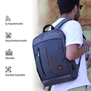 Npo Citylifeplus Smart 16" Çift Ana Bölmeli Notebook Sırt Çantası-gri