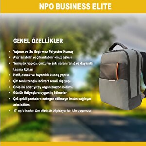 Npo Business Elite 16" Notebook Sırt Çantası-gri