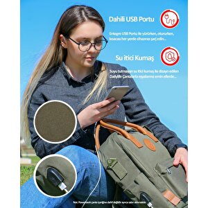 Npo Dailylife 16" Unisex Smart Notebook Günlük Sırt Çantası-haki (dl01h)