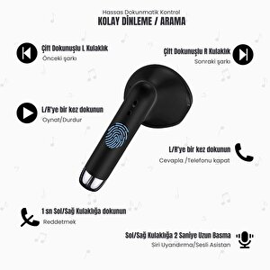 Usams Usams-ia04 Ios/android Uyumlu Bt5.0 Tws Bluetooth Kulaklık-siyah