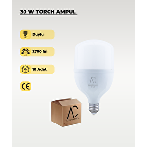 30W Torch Led Ampul 6500K Beyaz Işık 10 Adet