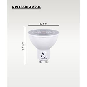6W GU10 Led Ampul 4000k Gün Işığı 10 Adet