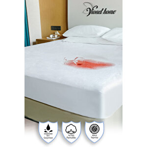 %100 Pamuk, Full Kenar Fitted Sıvı Geçirmez ,tek, Çift Kişilik Yatak Koruyucu Çarşaf Alez 150x200 cm