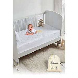 %100 Pamuk Kapitone, Full Kenar Fitted, Su &sıvı Geçirmez Bebek Ve Çocuk Alezi Yatak Koruyucu Alez 70x120 cm