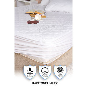 %100 Pamuklu Kapitone, Fitted Full Kenar, Sıvı Geçirmez, Tek Kişilik Yatak Koruyucu Alez 70x140 cm