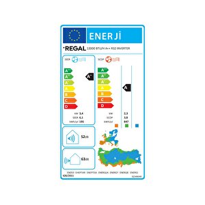 Regal 12000 Btu/h A++ R32 Inverter Duvar Tipi Klima