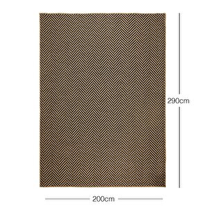 Ocean Home Textile Siyah Renk Balıksırtı Jüt Halı Kilim 200 x 290 Cm