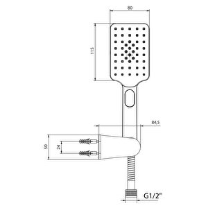 Eca Tiera Plus Mafsallı Duş Seti Banyo Üst Takımı Mat Siyah 102117400c1