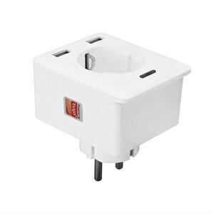 Swapp Sl-04 10a Akım Korumalı Akıllı Priz 2 Usb 2.4 Ghz Wifi Tuya Destekli