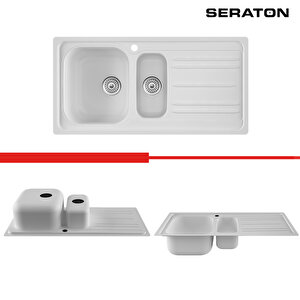 Seraton Ns150r Noah Serisi 1.5 Göz Damlalıklı 50x100 Eviye Beyaz