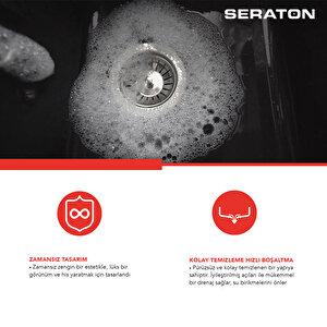 SERATON Noah Serisi Tek Göz Damlalıklı 50x86 Eviye Beyaz