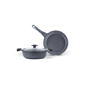 Thermoad | Tencere Seti | Graneu Serisi | 3 Parça | Gri